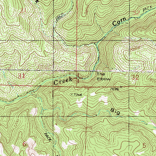 Topographic Map of The Elbow, UT
