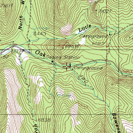 Topographic Map of Platnation Flat Campground, UT