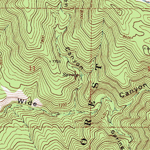 Topographic Map of Wide Mouth Spring, UT