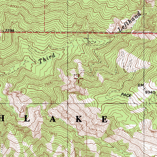 Topographic Map of Third Lefthand Fork Trail, UT