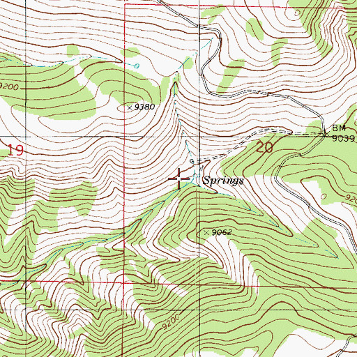 Topographic Map of Deer Springs, UT