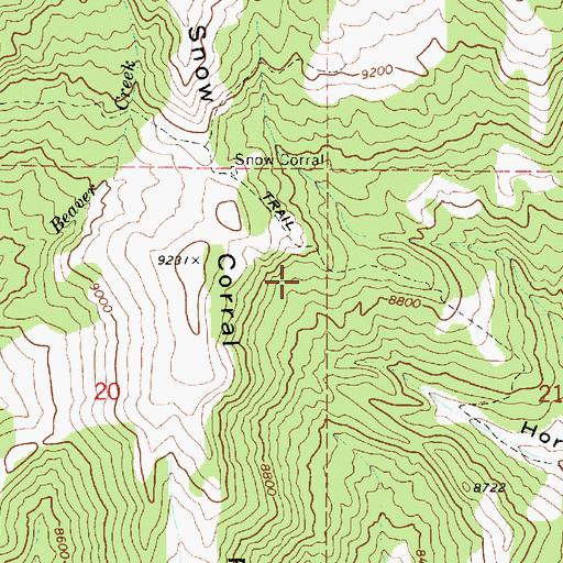 Topographic Map of Upper Horse Hollow Spring, UT