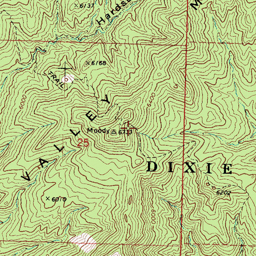 Topographic Map of Red Hardscrabble Trail, UT