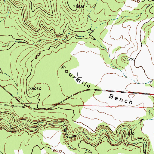 Topographic Map of Four Mile Bench Sewage Lagoon, UT