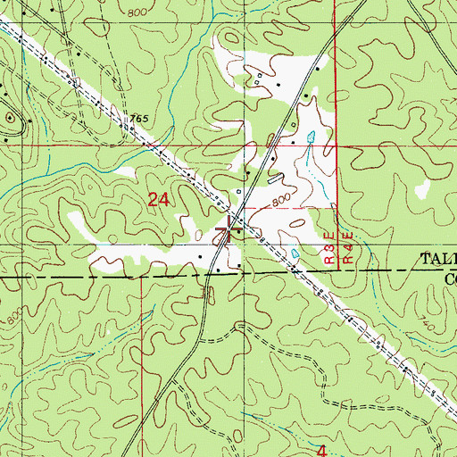 Topographic Map of Tallacoosa School (historical), AL