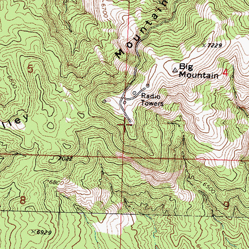 Topographic Map of Big Mountain Electronic Site, UT