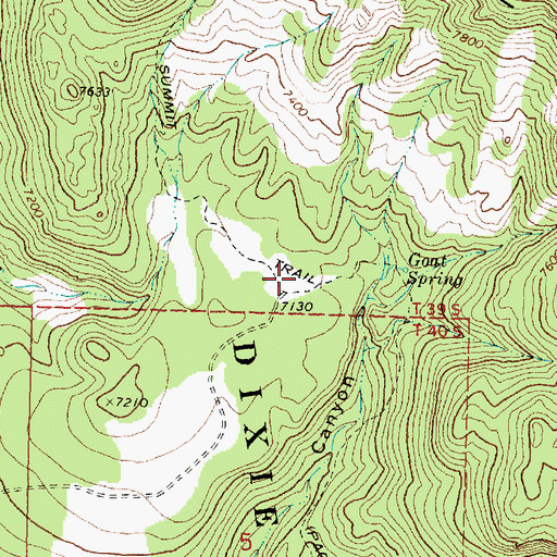Topographic Map of Goat Spring Trail, UT