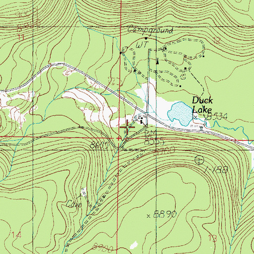 Topographic Map of Duck Creek Work Center, UT