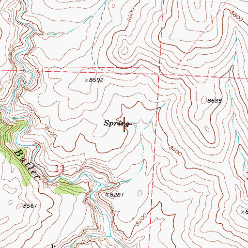 Topographic Map of Tebbs Spring, UT