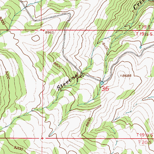 Topographic Map of Stevens Forest Service Facility, UT