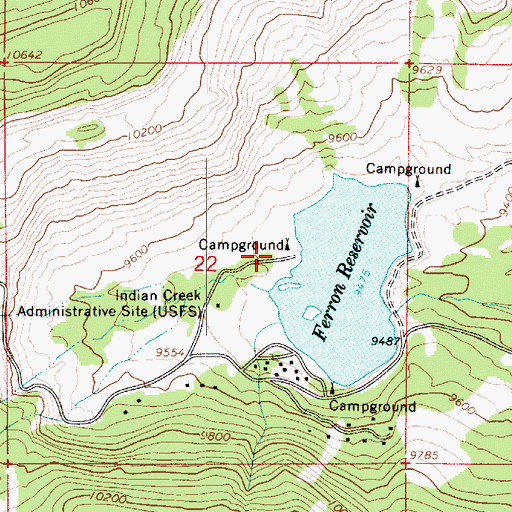 Topographic Map of Ferron Campground, UT