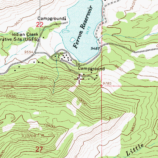 Topographic Map of Ferron Reservoir Summer Home Area, UT