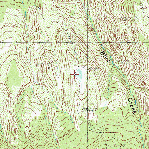 Topographic Map of Blue Creek Reservoir, UT