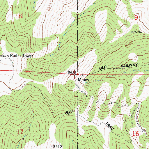 Topographic Map of Star Point Mine, UT