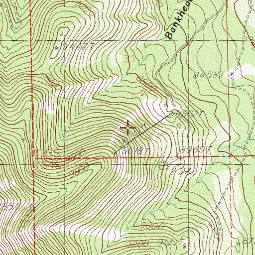 Topographic Map of Blue Mountain Ski Area, UT