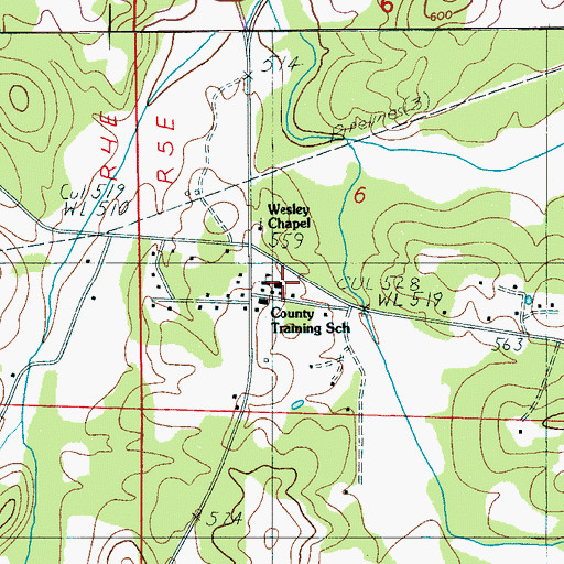 Topographic Map of Talladega County Training School, AL
