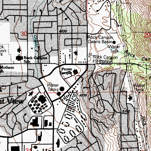Topographic Map of Provo Temple, UT