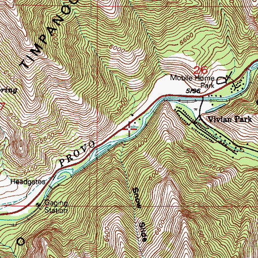 Topographic Map of Mountain Range Campground, UT