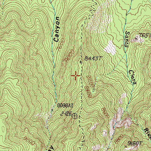 Topographic Map of Browns Point Trail, UT
