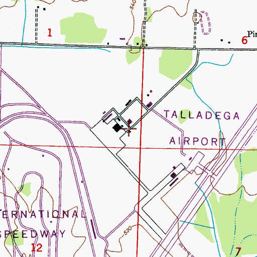 Topographic Map of Talladega Industrial Park, AL