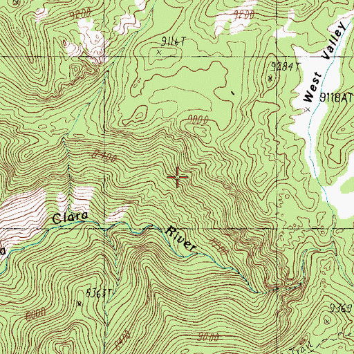 Topographic Map of Pine Valley Mountain Wilderness, UT