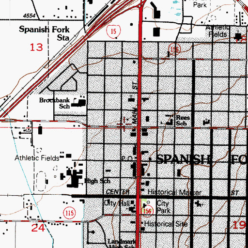 Topographic Map of Spanish Fork Ranger Station, UT