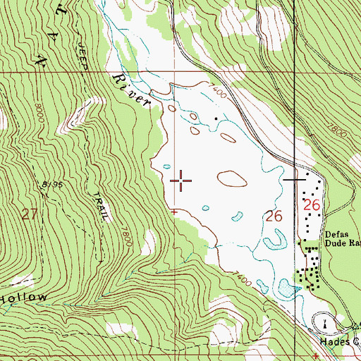 Topographic Map of Defas Dude Ranch, UT