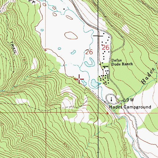 Topographic Map of Hades Recreation Site, UT