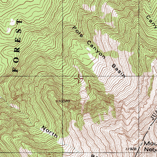 Topographic Map of Mount Nebo Wilderness, UT
