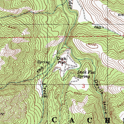 Topographic Map of Dock Flat, UT