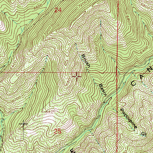 Topographic Map of Red Butte Canyon Research Natural Area, UT