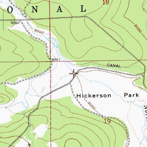 Topographic Map of Hickerson Park Bridge, UT