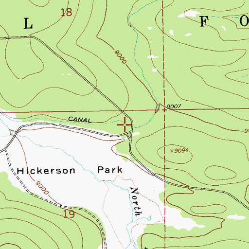 Topographic Map of Lodgepole Canal Bridge, UT