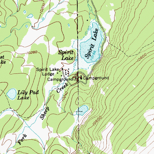 Topographic Map of Spirit Lake Recreation Site, UT