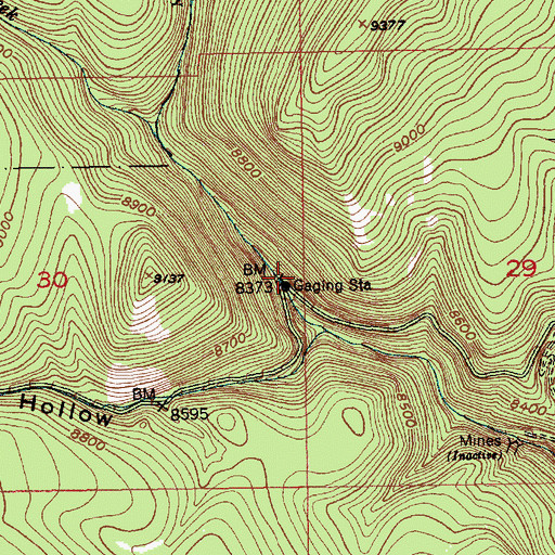Topographic Map of Brush Creek Bridge, UT