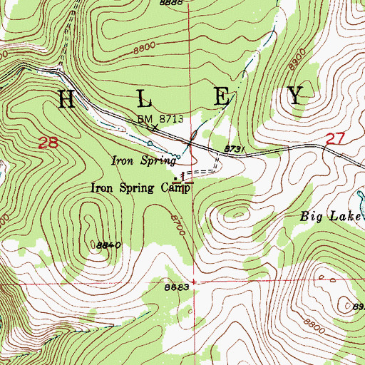 Topographic Map of Iron Springs Campground, UT