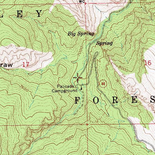 Topographic Map of Palisades Memorial Park, UT