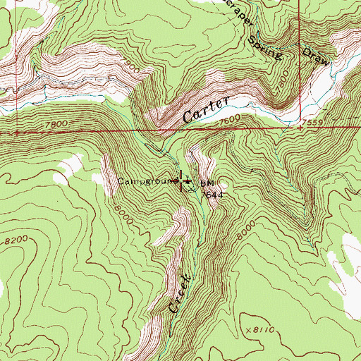 Topographic Map of Deep Creek Campground Bridge, UT