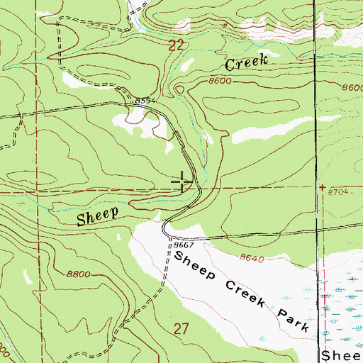Topographic Map of Upper Sheep Creek Bridge, UT