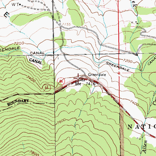Topographic Map of Greensdale Overlook, UT