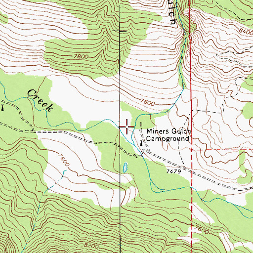 Topographic Map of Miners Gulch Campground Bridge, UT
