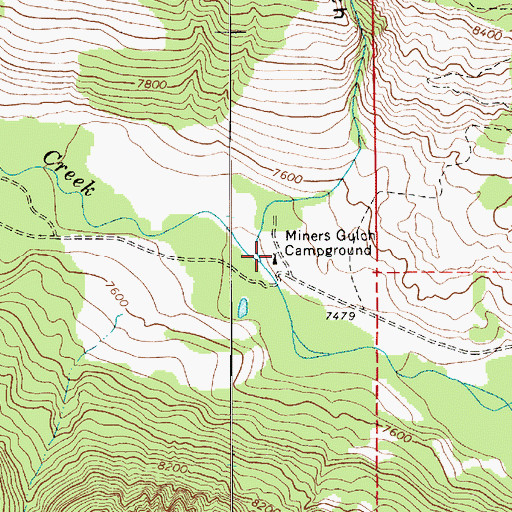 Topographic Map of Miners Gulch Bridge, UT