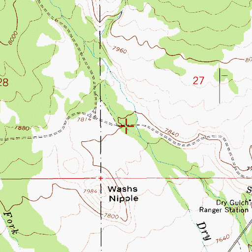 Topographic Map of Lower Dry Gulch Bridge, UT