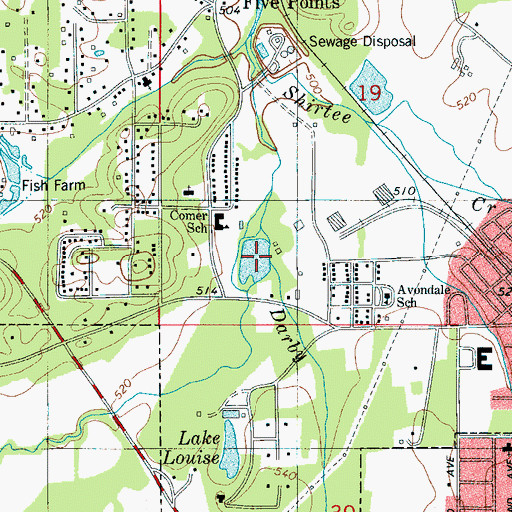 Topographic Map of Thomas Lake, AL