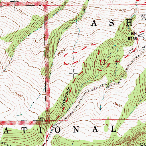 Topographic Map of Flamingo Gorge Overlook, UT