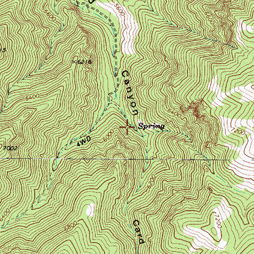 Topographic Map of Card Canyon Spring, UT