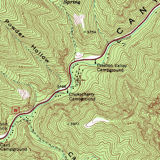 Topographic Map of Chokecherry Summer Home Area, UT