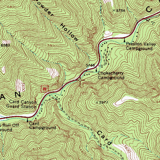 Topographic Map of Pine Bluffs Summer Home Area, UT