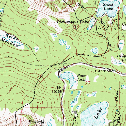 Topographic Map of Pass Lake Trailhead, UT