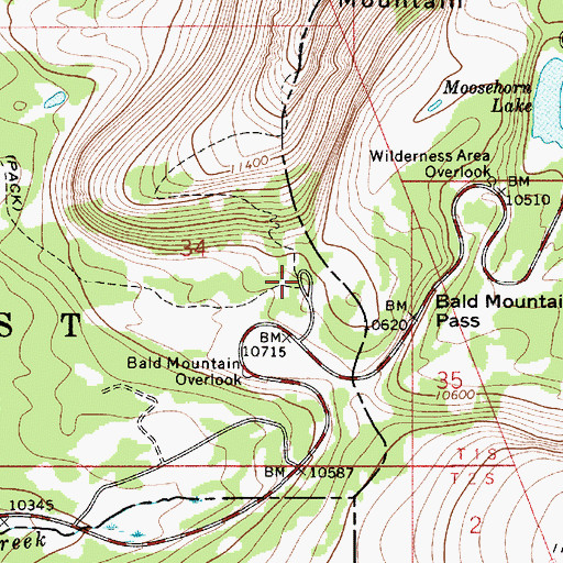 Topographic Map of Bald Mountain Trailhead Picnic Area, UT